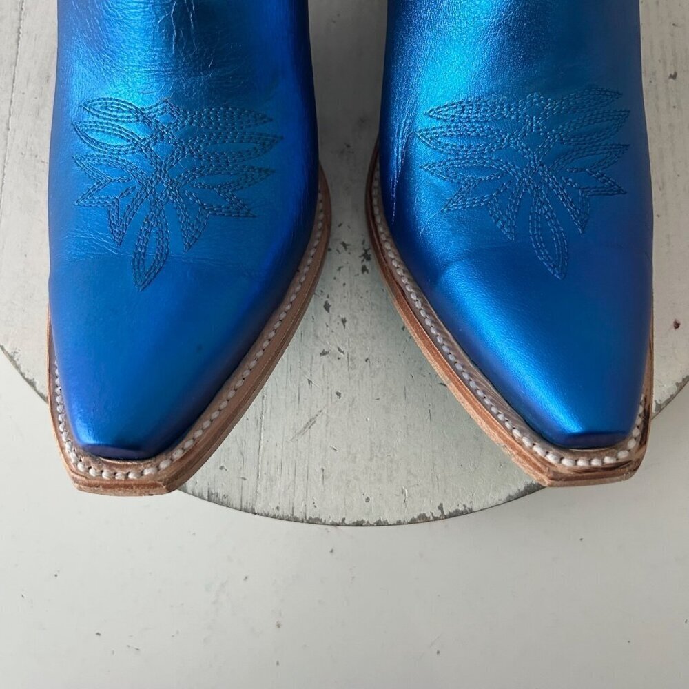 Lane SMOKESHOW Womens Cowboy Bootie 8.5 Blue Western Cowgirl Short Ankle Boots - Picture 6 of 11